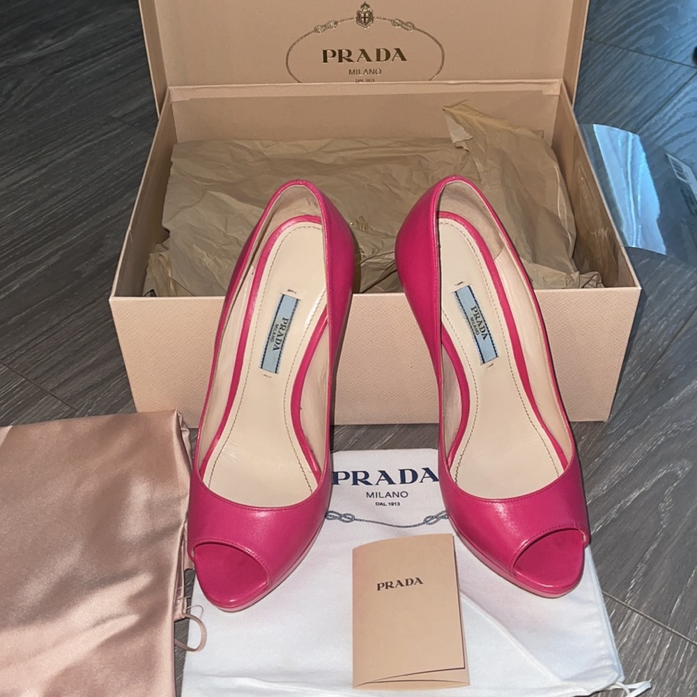 Prada Platform Pumps Size 36 Color Peonia